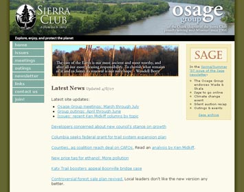 Sierra Club Osage Group web site